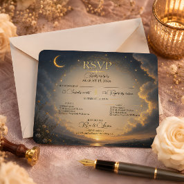 Huwelijksreactiekaart 'Celestial Romance'