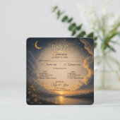 Huwelijksreactiekaart 'Celestial Romance' (Staand voorkant)