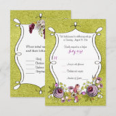 Huwelijksreactiekaart | Fantasievolle waterverf bl Kaart (Voorkant / Achterkant)