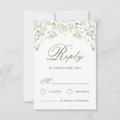 Huwelijksreactiekaart met Baby's Breath Kaart (Voorkant)