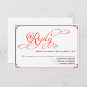 Huwelijksreactiekaart met kalligrafie in herfstkle kaart (Voorkant / Achterkant)