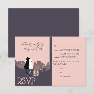 Huwelijksreactiekaart met katten thema RSVP kaartje