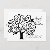 Huwelijksreactiekaart met Vriendschapsboom Uitnodiging Briefkaart (Voorkant / Achterkant)