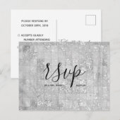 Huwelijksreactiekaart | Moderne grijze script brie Uitnodiging Briefkaart (Voorkant / Achterkant)