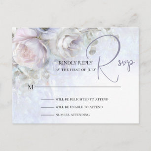 Huwelijksreactiekaart Pastel Pioenrozen Briefkaart