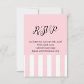 Huwelijksreactiekaart, Roze & Witte Streep Reactie RSVP Kaartje (Voorkant)