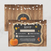 Huwelijksreactiekaart Rustic Krijt Pompoen RSVP Kaartje (Voorkant / Achterkant)