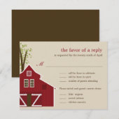 Huwelijksreactiekaart voor een rustieke schuurhuwe RSVP kaartje (Voorkant / Achterkant)