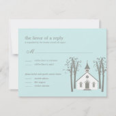 Huwelijksreactiekaart voor Whimsical Chapel RSVP Kaartje (Voorkant)