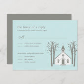 Huwelijksreactiekaart voor Whimsical Chapel RSVP Kaartje (Voorkant / Achterkant)