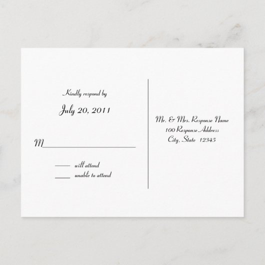 Huwelijksreactiekaart Vriendschapsboom Uitnodiging Briefkaart (Achterkant)