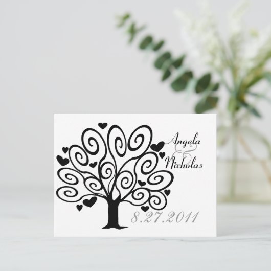 Huwelijksreactiekaart Vriendschapsboom Uitnodiging Briefkaart (Staand voorkant)