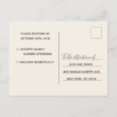 Huwelijksreactiekaart Waterverf Script Postkaart Uitnodiging Briefkaart (Achterkant)