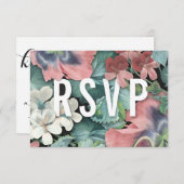 Huwelijksreactiekaarten met botanische omarming kaart (Voorkant / Achterkant)