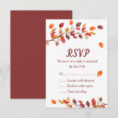 Huwelijksreactiekaarten met herfstbladeren RSVP kaartje (Voorkant / Achterkant)