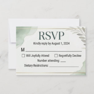 Huwelijksreactiekaarten van Willow Sage RSVP Kaartje