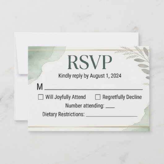 Huwelijksreactiekaarten van Willow Sage RSVP Kaartje (Voorkant)