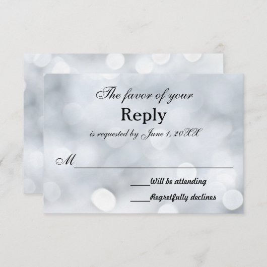 Huwelijksreactiekaartjes met licht RSVP (Voorkant / Achterkant)