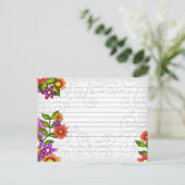 Huwelijksrecept Kaart Bright Flowers (Staand voorkant)