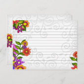Huwelijksrecept Kaart Bright Flowers (Voorkant / Achterkant)