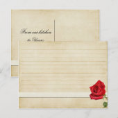 Huwelijksrecept Kaart Red Rose (Voorkant / Achterkant)