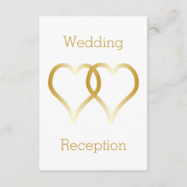 Huwelijksreceptie behuizing Kaart Gold Hearts