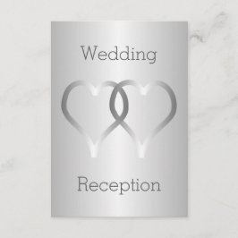 Huwelijksreceptie behuizing Kaart Silver Hearts