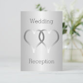 Huwelijksreceptie behuizing Kaart Silver Hearts (Staand voorkant)