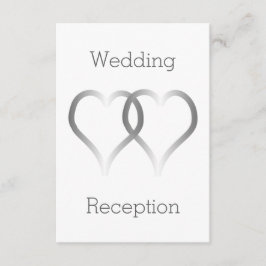 Huwelijksreceptie behuizing Kaart Silver Hearts