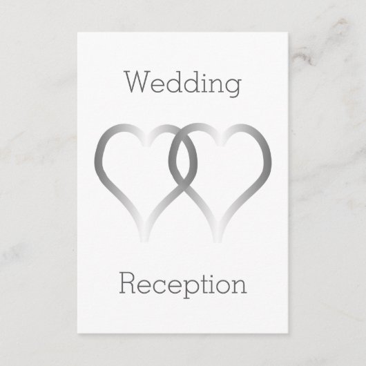 Huwelijksreceptie behuizing Kaart Silver Hearts (Voorkant)
