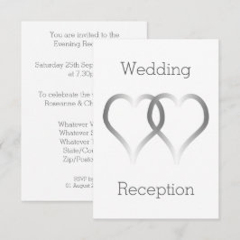 Huwelijksreceptie behuizing Kaart Silver Hearts