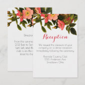 Huwelijksreceptie Bloemen Sjabloon Uitnodiging Kaa (Voorkant / Achterkant)