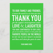 Huwelijksreceptie Dank Je Kaart