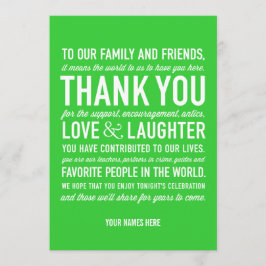 Huwelijksreceptie Dank Je Kaart