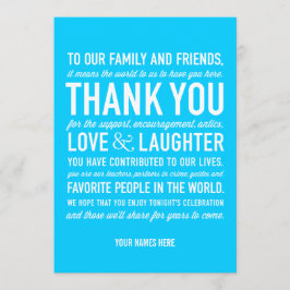 Huwelijksreceptie Dank Je Kaart