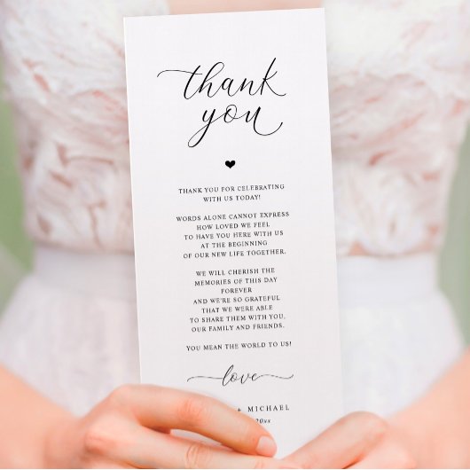 Huwelijksreceptie Dank u kaarten Elegant Romantisc