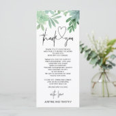 Huwelijksreceptie Dank u plaats instelling groen Menu (Staand voorkant)