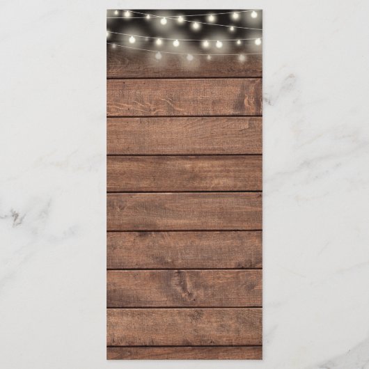 Huwelijksreceptie Dank u rustieke plaats kaart (Achterkant)