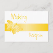 Huwelijksreceptie Enclose Kaart Yellow Butterfly (Voorkant)