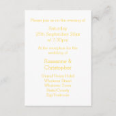 Huwelijksreceptie Enclose Kaart Yellow Butterfly (Achterkant)