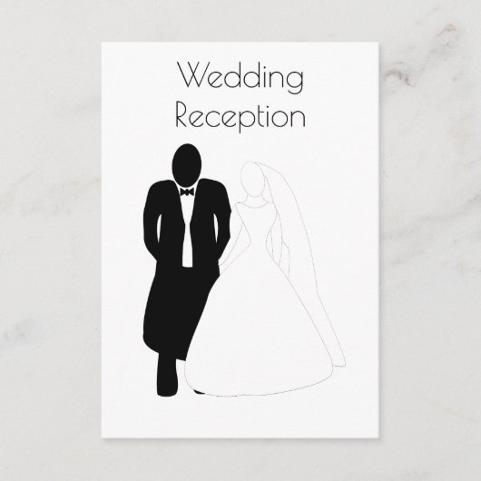 Huwelijksreceptie Enclosure Kaart Bruid Bruidegom (Voorkant)