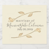 Huwelijksreceptie | Etiket fles mousserende wijn (Enkel label)