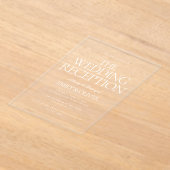 Huwelijksreceptie Feest Elegante Witte Tekst Duide Acryl Uitnodigingen (Laagn)