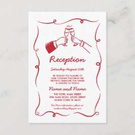 Huwelijksreceptie Hand getekend geïllustreerd gril Informatiekaartje