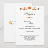 Huwelijksreceptie, herfst verlaat thema kaart (Voorkant / Achterkant)
