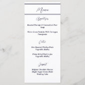 Huwelijksreceptie Marine en Wit Elegant Menu (Achterkant)