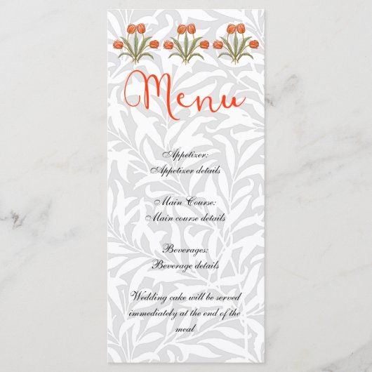 Huwelijksreceptie Menu (Voorkant)