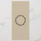 Huwelijksreceptie menu aangepaste template (Achterkant)