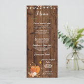 Huwelijksreceptie Menu Roestige Pompoen Houten Kaa (Staand voorkant)