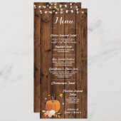 Huwelijksreceptie Menu Roestige Pompoen Houten Kaa (Voorkant / Achterkant)